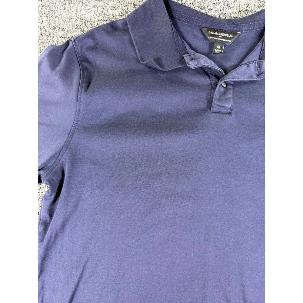 Banana Republic Luxe Touch Performance Polo Shirt Mens Medium Navy Blue Golf